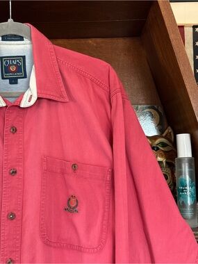 Chaps Ralph Lauren - Vintage Faded Button Down - Embroidered Creat & Laurel - L